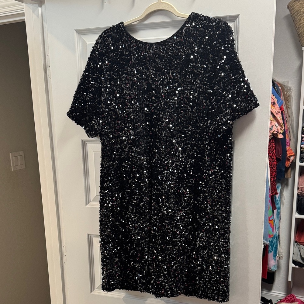 Alex Marie Black Sequin Mini Dress